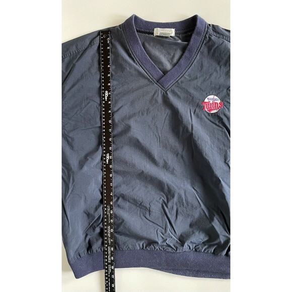 XL Vintage Minnesota Twins V-Neck Pullover Windbreaker with Zip Pockets - Picture 6 of 8
